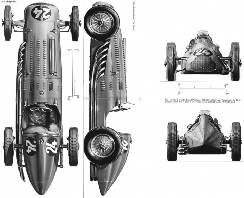 1949 Talbot Lago T26C GP OW blueprint