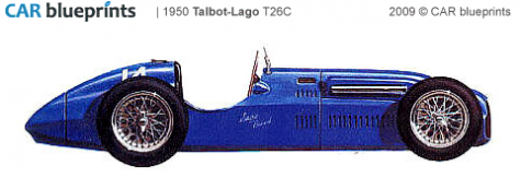 1950 Talbot Lago T26C F1 OW blueprint