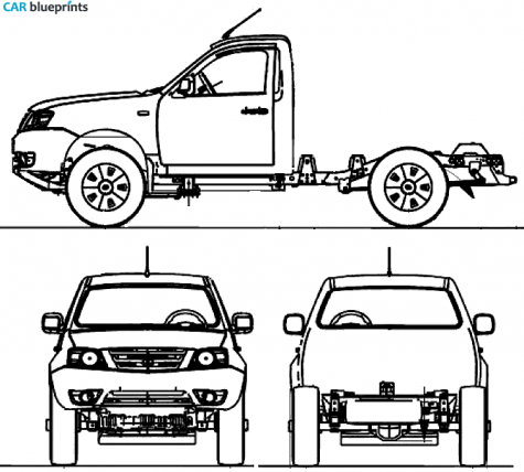 2008 Tata Xenon Chassis Truck blueprint