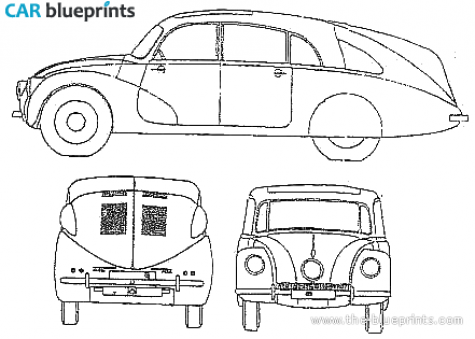 1936 Tatra T87 Staff Car Limousine blueprint