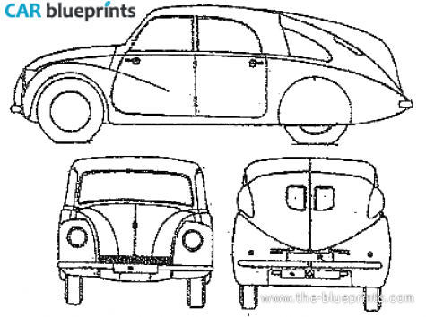 1936 Tatra T97 Staff Car Limousine blueprint