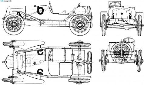 1925 Tatra T112 Florio Targa blueprint