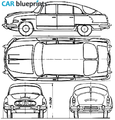 1959 Tatra T603 Sedan blueprint