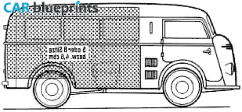 1955 Tempo Kleinbus 670 Van blueprint