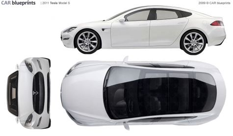 2011 Tesla Model S Sedan blueprint