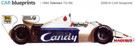 1984 Toleman TG184 F1 OW blueprint