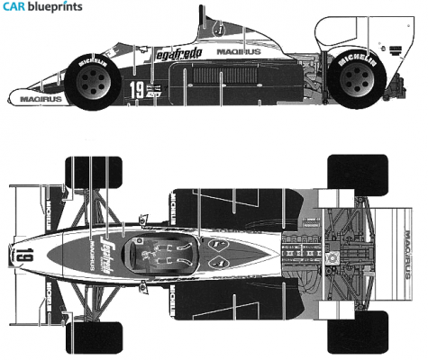 1984 Toleman TG184 German GP OW blueprint