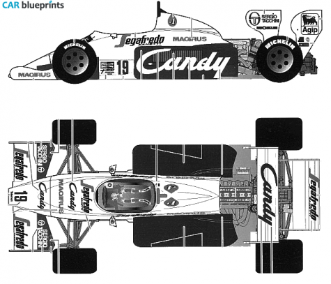 1984 Toleman TG184 Monaco GP OW blueprint