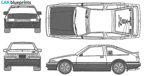 1986 Toyota Ar 86 Levin Hatchback blueprint