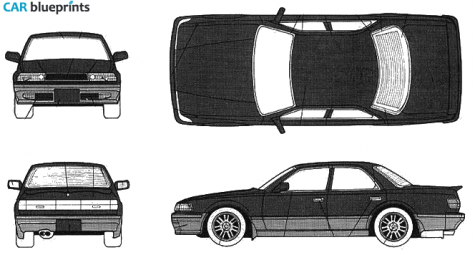 1991 Toyota Cresta III X80 25G Twin Turbo Sedan blueprint