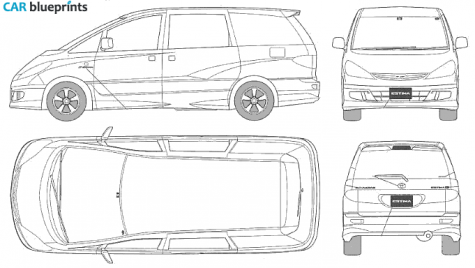 1999 Toyota Estima Aeras S Edition Sedan blueprint