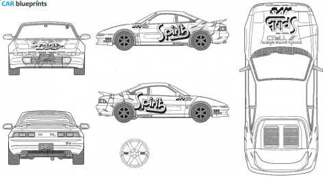 1990 Toyota MR2 II SW20 Techno Pro Spirit Coupe blueprint