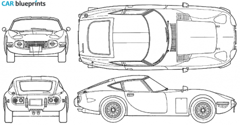 1967 Toyota 2000 GT Coupe blueprint