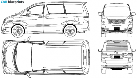 2004 Toyota Alphard Minivan blueprint