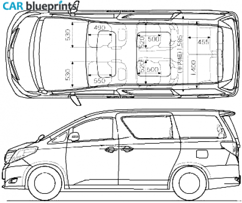 2008 Toyota Alphard Minivan blueprint