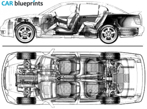 1998 Toyota Aristo II JZS161 Sedan blueprint