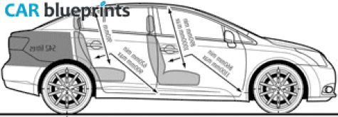 2009 Toyota Avensis III 150 T4 Sedan blueprint