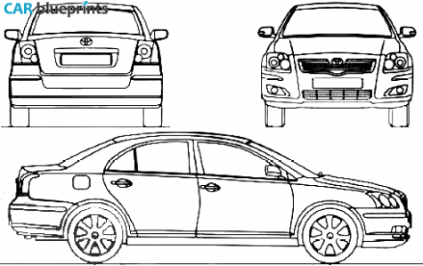 2007 Toyota Avensis II Sedan blueprint