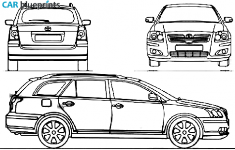 2007 Toyota Avensis II Estate Wagon blueprint