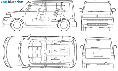 2005 Toyota Blitz BB Hatchback blueprint