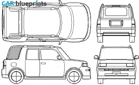 2002 Toyota bB Open Deck SUT Wagon blueprint