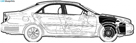 2003 Toyota Camry XLE Sedan blueprint