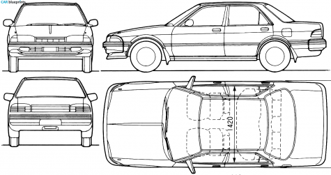 1990 Toyota Carina II Sedan blueprint
