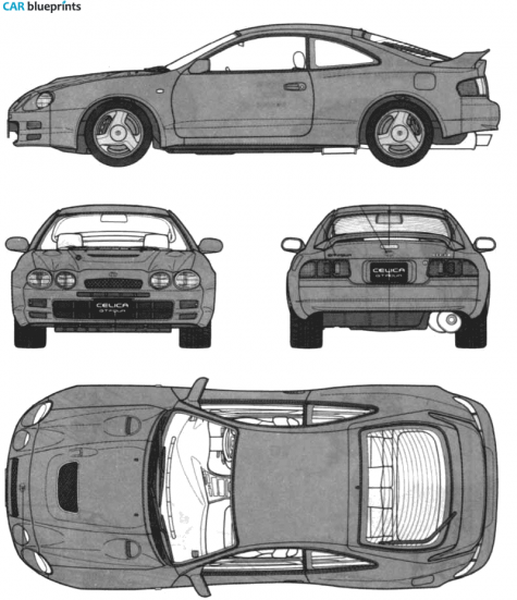 1994 Toyota Celica VI T200 GT4 Coupe blueprint