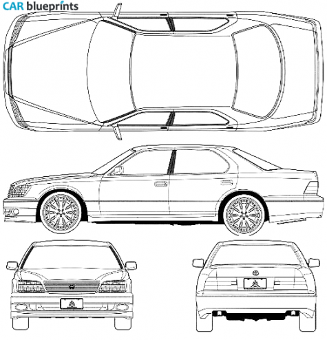 1994 Toyota Celsior II UCF20 Sedan blueprint