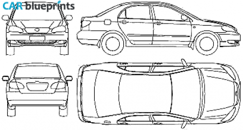 2007 Toyota Corolla IX E120 EX Sedan blueprint