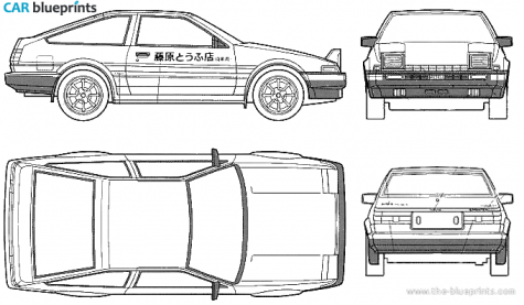 Toyota Corolla GT-S A86 Sprinter Coupe blueprint