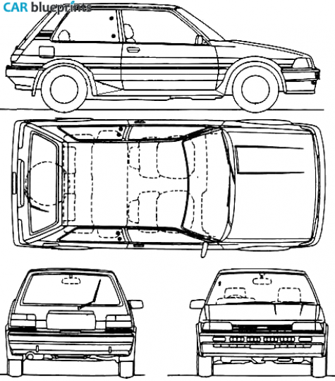 1987 Toyota Corolla V E80 Hatchback blueprint