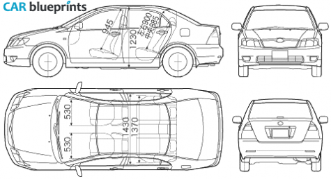 2005 Toyota Corolla Hatchback blueprint