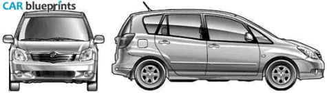 2003 Toyota Corolla Verso Minivan blueprint