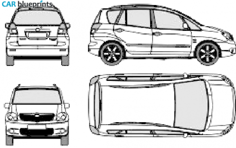 2006 Toyota Corolla Verso Minivan blueprint