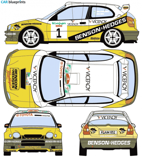 1998 Toyota Corolla WRC Hatchback blueprint