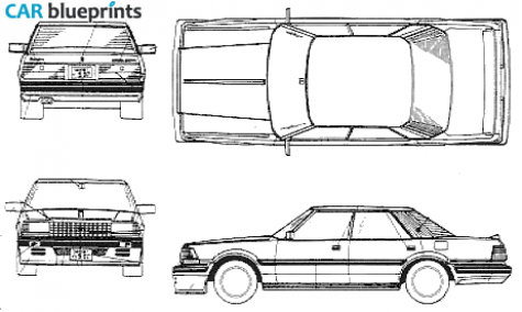 1983 Toyota Crown VII S120 20HT Royalsaloon GS121 Sedan blueprint