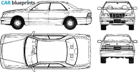 1930 Toyota Crown 30 Royal Saloon G Sedan blueprint