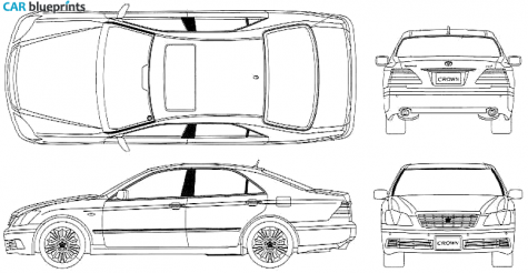 2005 Toyota Crown Royal Saloon Sedan blueprint