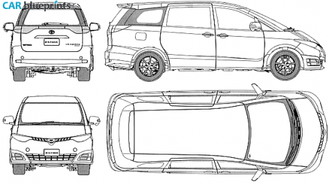 2001 Toyota Estima Aeras G-package Minivan blueprint