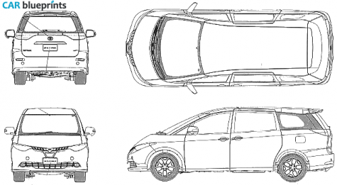 2007 Toyota Estima GX Minivan blueprint