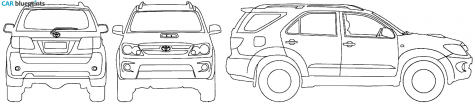 2007 Toyota Fortuner SUV blueprint