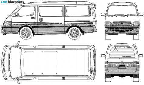 2001 Toyota Hiace Super Custom Minivan blueprint