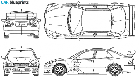 2000 Toyota Altezza HKS Sedan blueprint