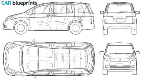 2005 Toyota Isis Minivan blueprint