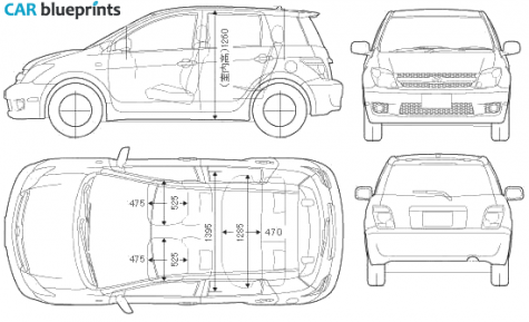 2006 Toyota Ist Hatchback blueprint