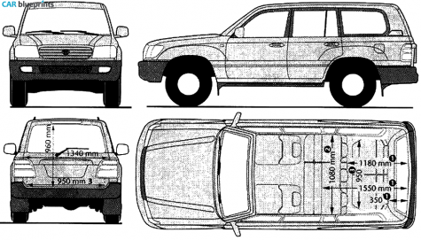 1998 Toyota Land Cruiser 100 SUV blueprint