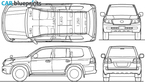 2008 Toyota Land Cruiser 200 Amazon SUV blueprint