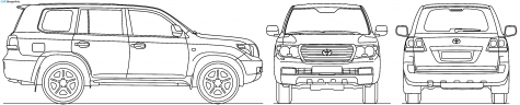 2008 Toyota Land Cruiser 200 V8 Amazon SUV blueprint