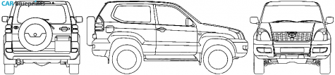 2007 Toyota Land Cruiser Prado 120 3-door SUV blueprint